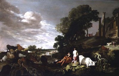 The Nurture of Bacchus by Moyses or Moses Matheusz. van Uyttenbroeck