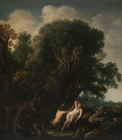 A Bathing Nymph Taken by Surprise by a Satyr by Moyses van Wtenbrouck