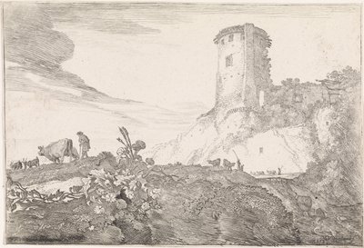 Landscape with Round Tower by Moyses van Wtenbrouck