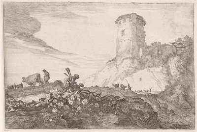 Landscape with Round Tower by Moyses van Wtenbrouck