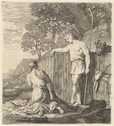 Washerwoman and Shepherd by a Stream by Moyses van Wtenbrouck