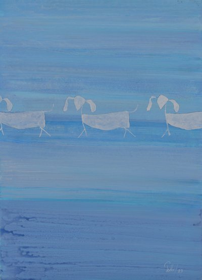 Abstract Blue Dogs by Mr PETTO