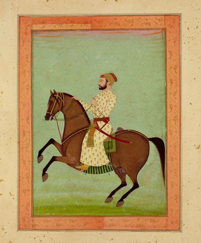 A Mughal Noble on Horseback, from the Large Clive Album by Mughal School