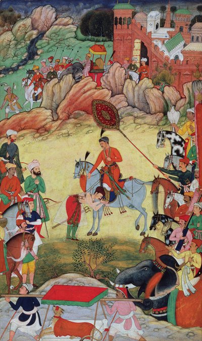 Adham Khan Paying Homage to Akbar at Sarangpur, Central India, in 1560 or 1561, from the Akbarnama by Mughal School