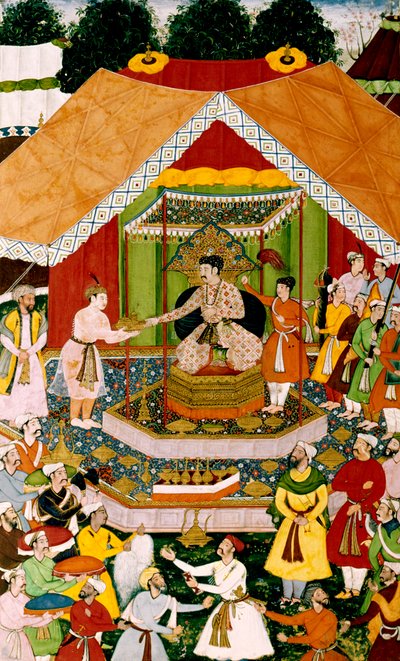 Akbar and Azim Khan at Dipalpur by Mughal School