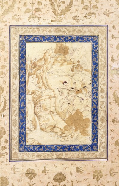 Hunting Scene by Mughal School