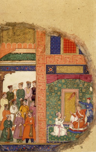 King Dasaratha Conversing with the Family Priest about Rama