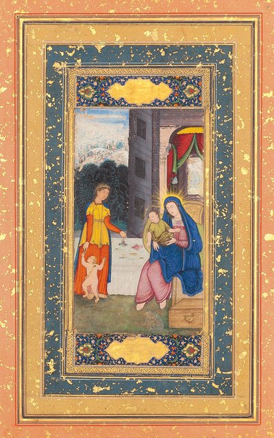 Madonna and Child Visited by Elizabeth and John the Baptist, Mughal India by Mughal School