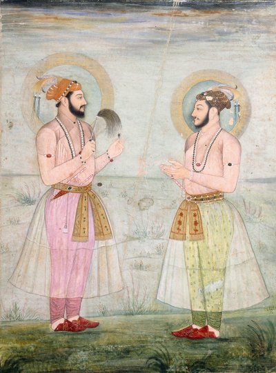 Portraits of Prince Dara Shikoh and Prince Sulaiman Shikoh Nimbate by Mughal School