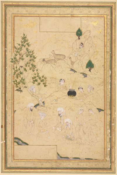 Picnic in the Mountains, Single Page Illustration by Muhammadi