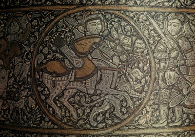 Mamluk Knight: Syrian Art. Detail of a basin called 