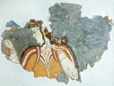 Lady of court, fresco from Mycenae Palace, Greece, Mycenaean Civilization by Mycenaean