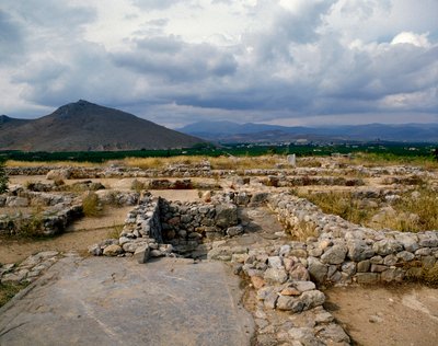 Mycenaean art: baths of the Mycenaean citadel, Tiryns city, around 1200 BC. Greece by Mycenaean