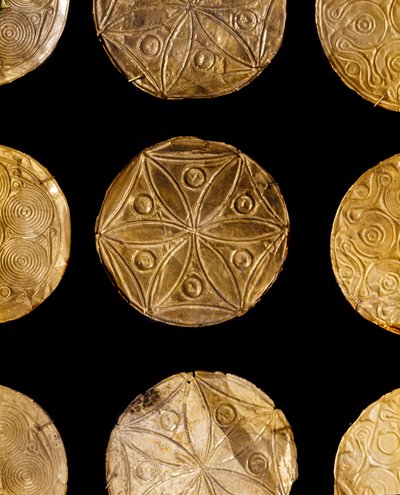 Mycenaean Art: Gold Ceremonial Discs Used to Decorate the Clothes from Tomb III, Mycenae by Mycenaean