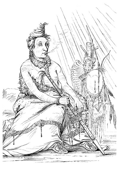 Portrait of Black Moccasin, Chief of the Minnetarees by Myers and Co