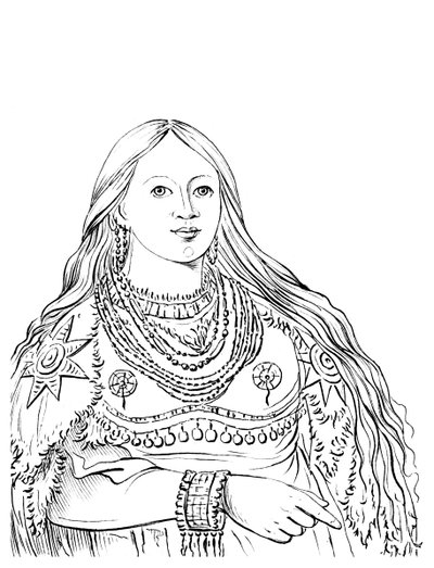 Portrait of Mink, Native American Woman by Myers and Co