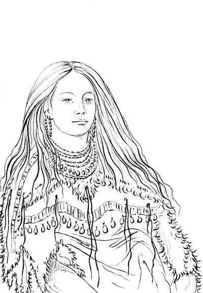 Portrait of Mint, Native American woman by Myers and Co