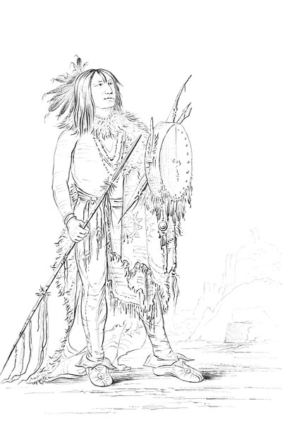 Portrait of White Buffalo, Native American Man, 1841 by Myers and Co