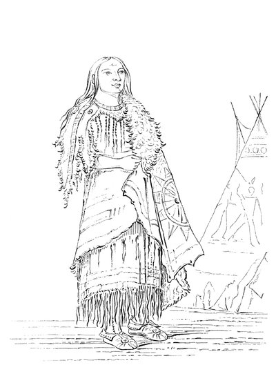 Portrait of Woman Who Strikes Many, Native American Woman by Myers and Co