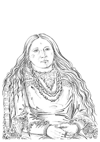 The Twin, matron of the Riccaree tribe, 1841 by Myers and Co