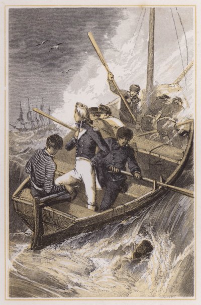 Nelson put on board his ship during a storm by Myles Birket (after) Foster