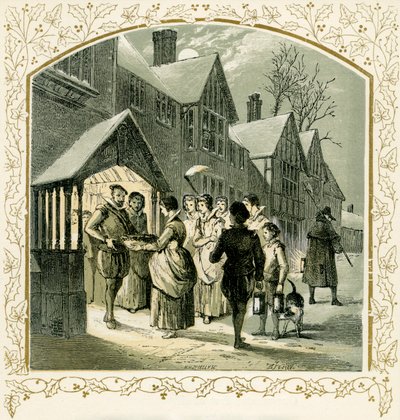 Carol for a wassail bowl - illustration by Birket Foster by Myles Birket Foster