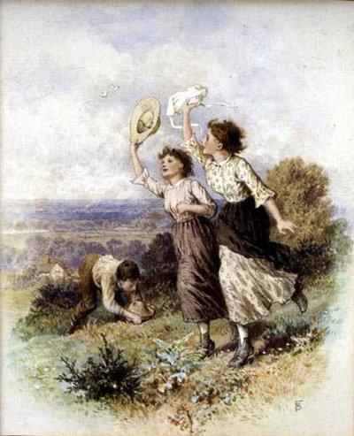 Catching Butterflies by Myles Birket Foster