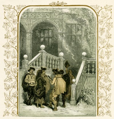 Christmas carollers - illustration by Birket Foster by Myles Birket Foster