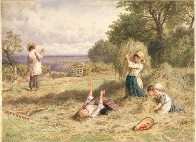 Landscape with Figures by Myles Birket Foster