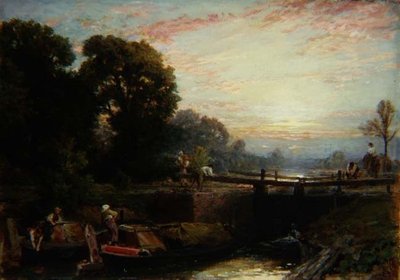 Lock at Sunset by Myles Birket Foster