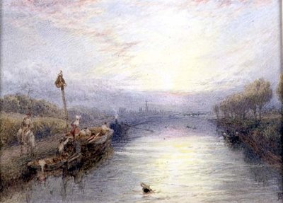 River Landscape by Myles Birket Foster