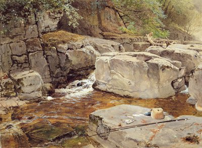Rocks on the Greta by Myles Birket Foster