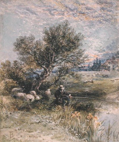 The Angler by Myles Birket Foster