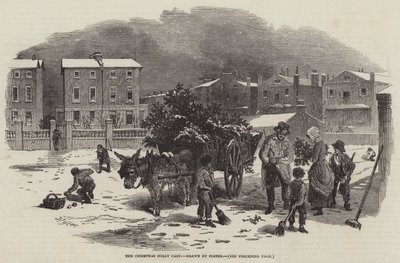 The Christmas Holly Cart by Myles Birket Foster