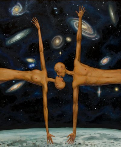 Cosmic Lovers Kiss by Myriam Feuilloley