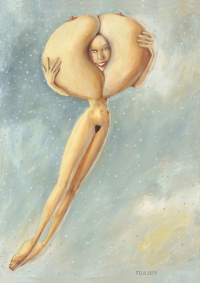 Surreal Floating Nude by Myriam Feuilloley