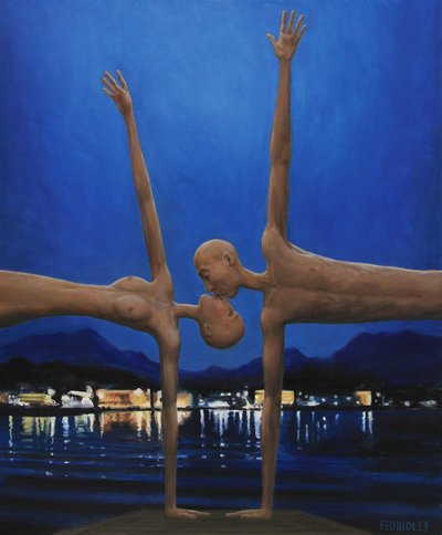 Surreal Night Embrace by Myriam Feuilloley