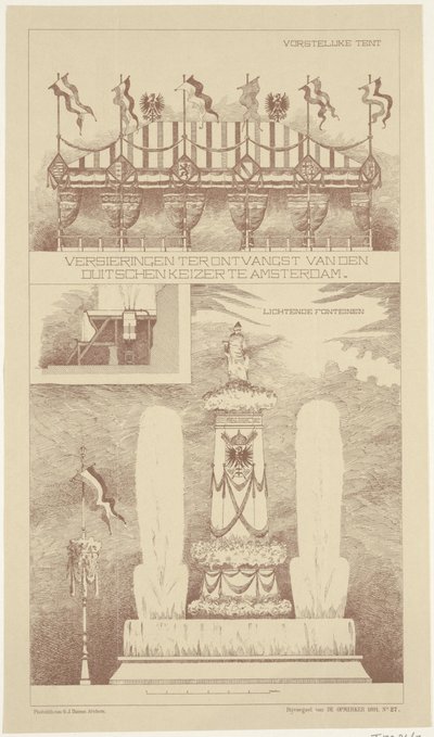 Decorations for the Visit of the German Emperor to Amsterdam, 1891 by NV Drukkerij G.J. Thieme