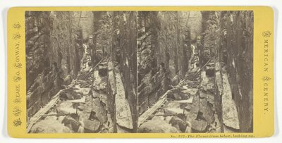 The Flume from below, looking up, mid 19th century by N.W. Pease