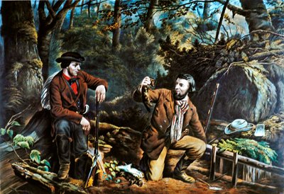 Pioneer Life in America: Mink Trapping by Currier and Ives