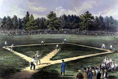 The American National Game of Baseball, Grand Match for the Championship at the Elysian Fields, Hoboken, N.J. 1866 by Currier and Ives