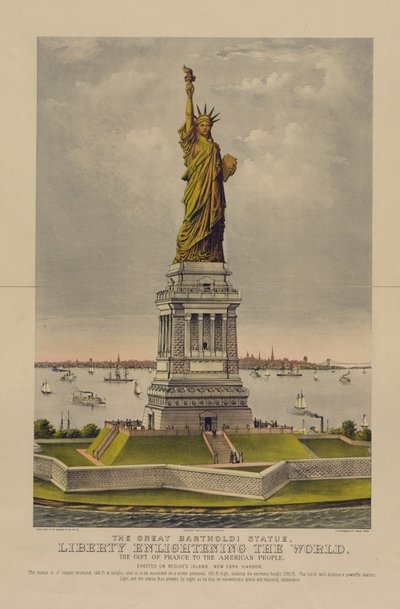 The Great Bartholdi Statue, Liberty Enlightening the World, The Gift of France to the American People, c.1885 by Currier and Ives