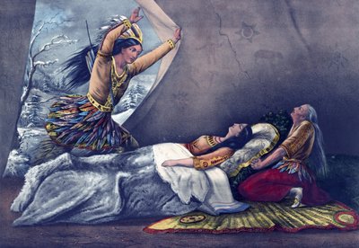 The Death of Minnehaha. Illustration by Currier & Ives by N. Currier and Ives J.M.