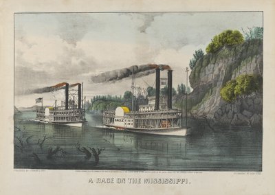 A Race on the Mississippi by Currier and Ives