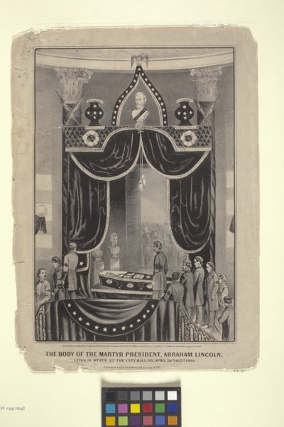 Body Of The Martyr President, Abraham Lincoln by N. and Ives J.M. (1824 95) Currier