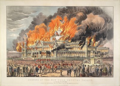 Burning of the New York Crystal Palace on Tuesday October 5th 1858 by Currier and Ives