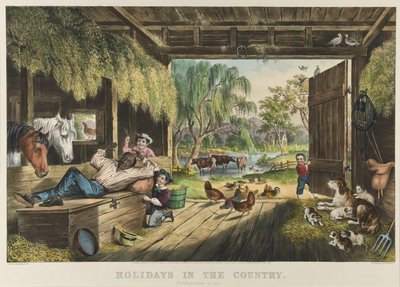 Holidays in the Country, Troublesome Flies by Currier and Ives