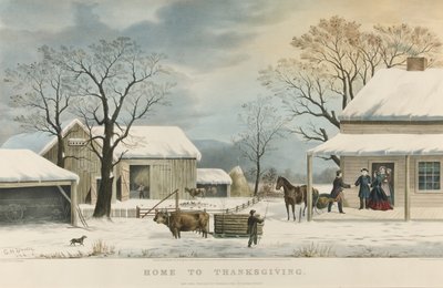 Home to Thanksgiving by Currier and Ives