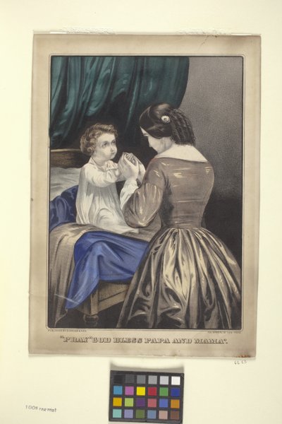 Pray God Bless Papa And Mama by N. and Ives J.M. (1824 95) Currier