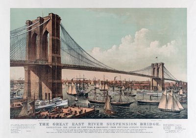 The Brooklyn Bridge by Currier & Ives, c.1892 by Currier and Ives